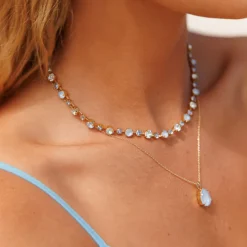 Caroline Svedbom Calanthe Halsband/ Sky Combo (Guld)