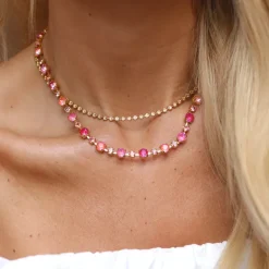 Caroline Svedbom Calanthe Halsband/ Coral Combo (Guld)