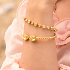 Caroline Svedbom Calanthe Bracelet, Dark Jonquil Combo – Guld