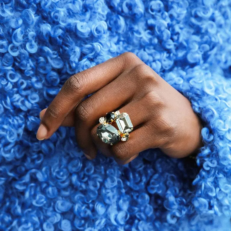 Caroline Svedbom Carolina Ring / Black Diamond Combo (Rhodium)
