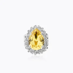 Caroline Svedbom Classic Gemma Ring, ReCreated™ Dark Jonquil – Rhodium