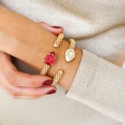 Caroline Svedbom Classic Rope Armband / Mulberry Red (Guld)