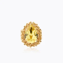 Caroline Svedbom Classic Gemma Ring, ReCreated™ Dark Jonquil – Guld