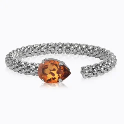 Caroline Svedbom Classic Rope Armband Rhodium / Light Amber