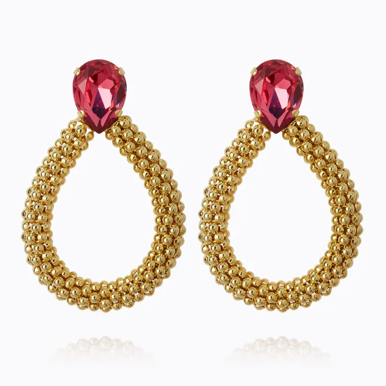 Caroline Svedbom Classic Rope Örhängen/ Mulberry Red (Guld)