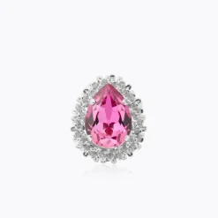 Caroline Svedbom Classic Gemma Ring, Dark Rose – Rhodium