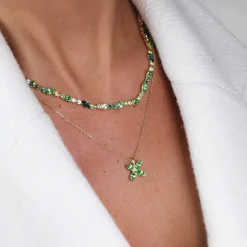 Caroline Svedbom Crystal Star Halsband / Peridot (Rhodium)