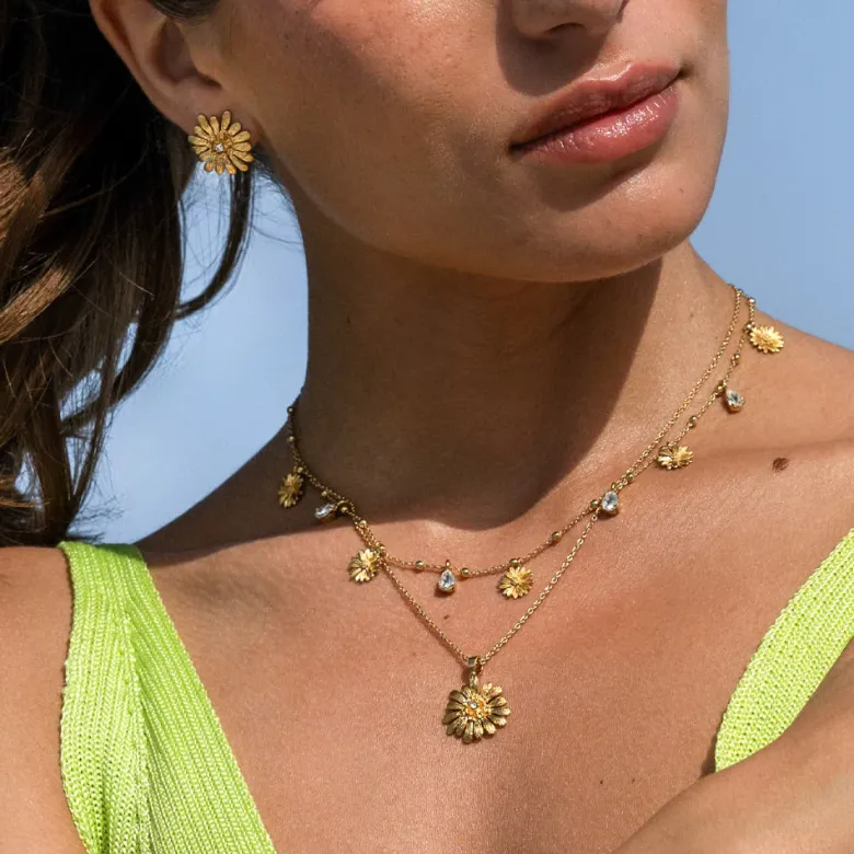 Caroline Svedbom Daisy Halsband / Crystal (Guld)