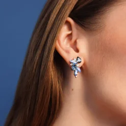 Caroline Svedbom Demi Örhängen/ Blue Combo (Rhodium)