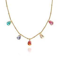 Caroline Svedbom Estelle Halsband (Guld) / Rainbow Combo