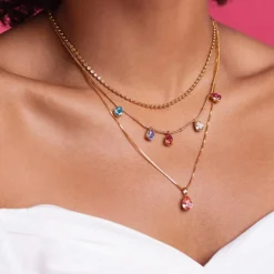 Caroline Svedbom Estelle Halsband (Guld) / Rainbow Combo