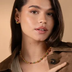 Caroline Svedbom Fay Halsband, Autumn Bloom Combo – Rhodium