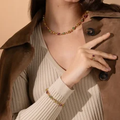 Caroline Svedbom Fay Halsband, Autumn Bloom Combo – Guld