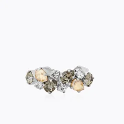 Caroline Svedbom Gabriella Ring, Black Golden Combo – Rhodium
