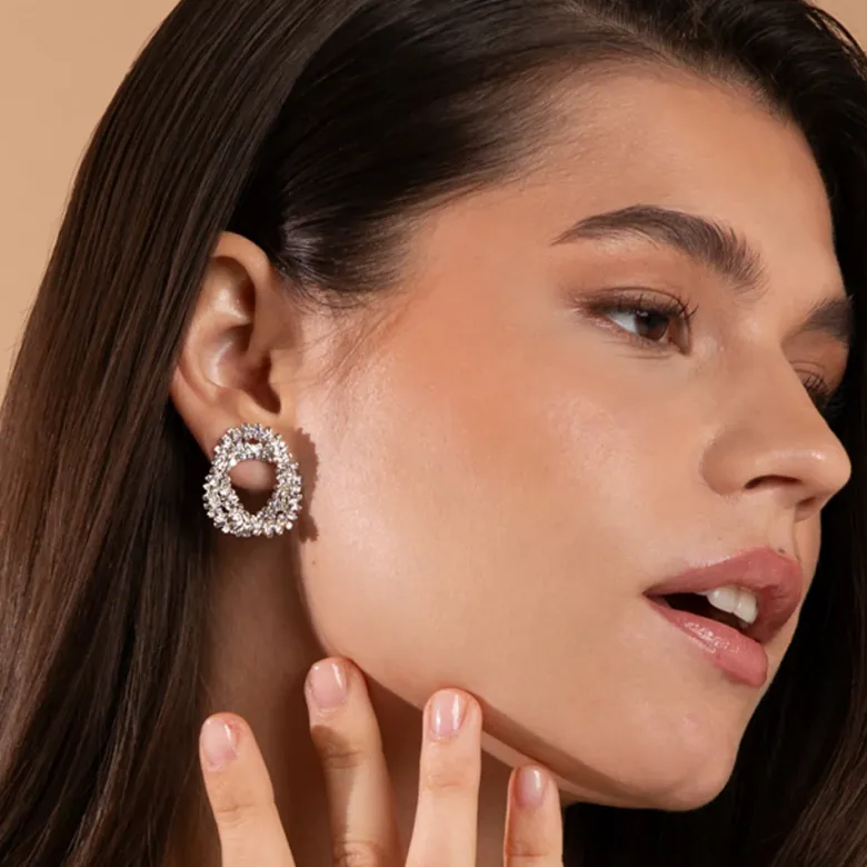 Caroline Svedbom Gemma Knot Örhängen – Rhodium