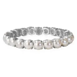 Caroline Svedbom Gia Stretch Armband Rhodium / Pearl