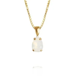 Caroline Svedbom Halsband Petite Drop White Opal (Guld)