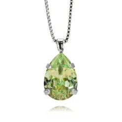 Caroline Svedbom Halsband Mini Drop Chrysolite (Rhodium)