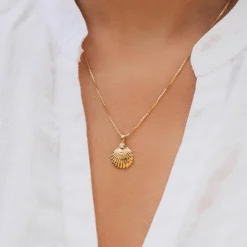 Caroline Svedbom Halsband Shell Crystal (Guld)