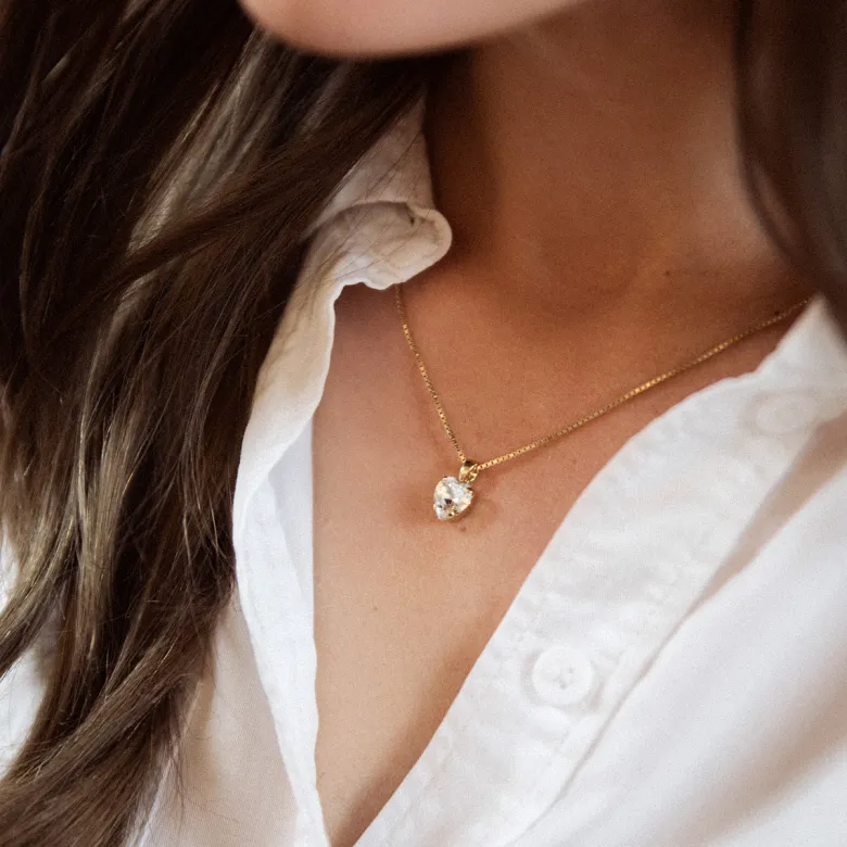 Caroline Svedbom Halsband Heart Crystal (Guld)