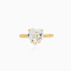 Caroline Svedbom Heart Ring / Crystal – Guld