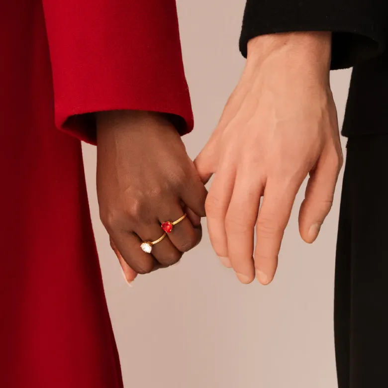 Caroline Svedbom Heart Ring / Crystal – Guld