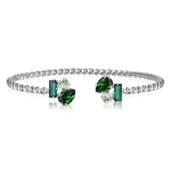 Caroline Svedbom Isa Armband Rhodium / Green Combo