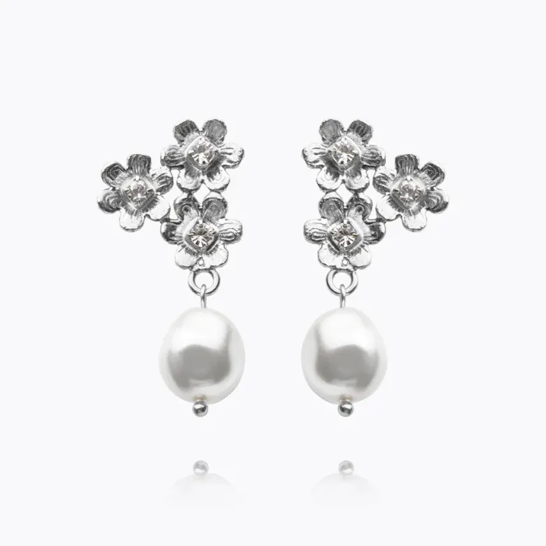 Caroline Svedbom Juni Örhängen / Pearl Crystal (Rhodium)