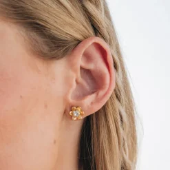 Caroline Svedbom Juni Stud Örhängen / Crystal (Guld)