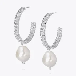 Caroline Svedbom Kaia Pearl Örhängen/ Pearl + Crystal (Rhodium)