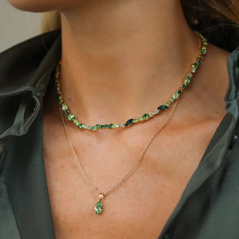 Caroline Svedbom Leah Halsband / Green Combo (Gold)