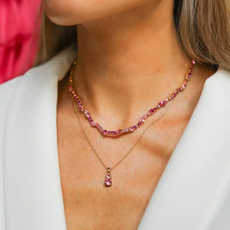 Caroline Svedbom Leah Halsband/ Rose Combo (Guld)