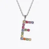 Caroline Svedbom Letter Halsband E / Rainbow Combo (Rhodium)