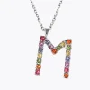 Caroline Svedbom Letter Halsband M / Rainbow Combo (Rhodium)