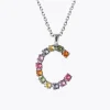 Caroline Svedbom Letter Halsband C / Rainbow Combo (Rhodium)