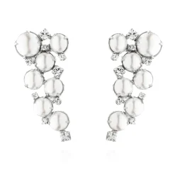 Caroline Svedbom Little Miss Pearl Örhängen / Pearl + Crystal (Rhodium)