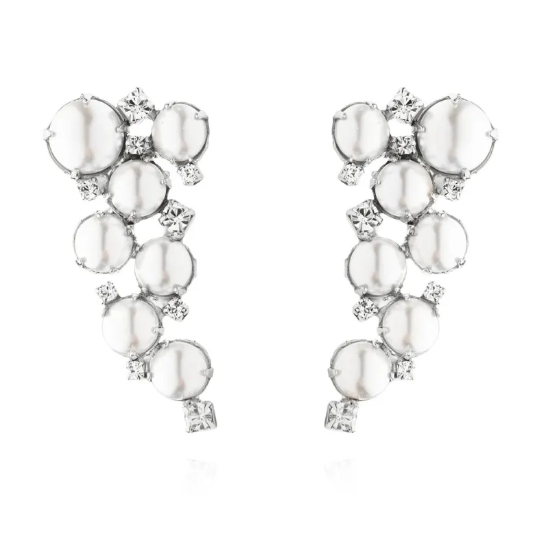 Caroline Svedbom Little Miss Pearl Örhängen / Pearl + Crystal (Rhodium)
