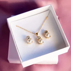 Caroline Svedbom Love Pearl Halsband / Pearl + Crystal (Rhodium)