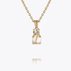 Caroline Svedbom Love Pearl Halsband / Pearl + Crystal (Guld)