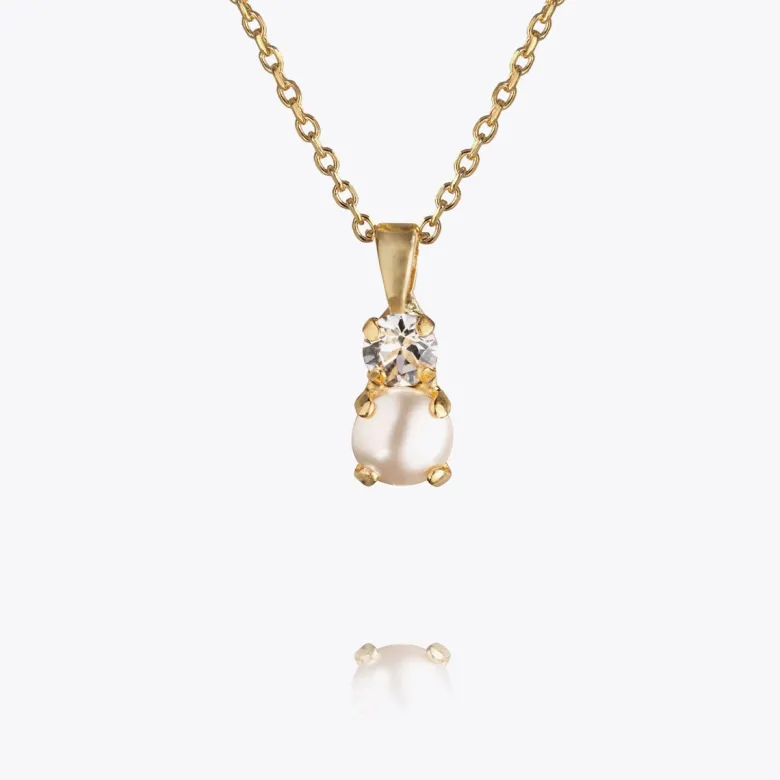 Caroline Svedbom Love Pearl Halsband / Pearl + Crystal (Guld)