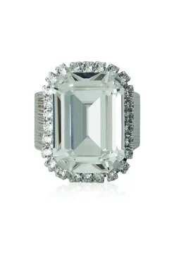 Caroline Svedbom Lydia Cocktail Ring Crystal – Rhodium