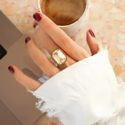 Caroline Svedbom Lydia Cocktail Ring / Golden Shadow (Rhodium)