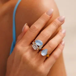 Caroline Svedbom Mini Carolina Ring / Sky Combo (Guld)