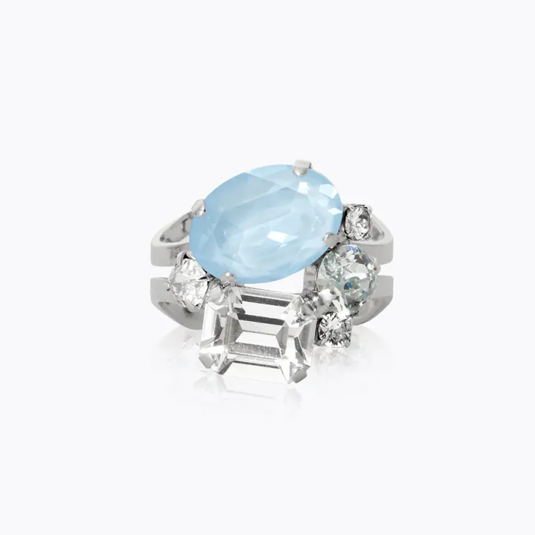 Caroline Svedbom Mini Carolina Ring / Sky Combo (Rhodium)