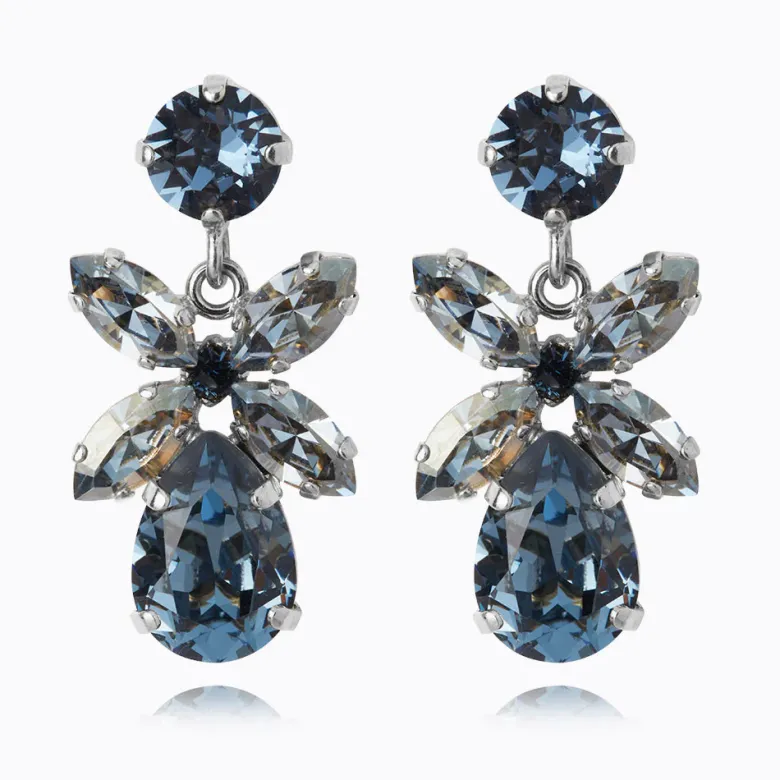 Caroline Svedbom Mini Dione Örhängen/ Denim Blue + Blue Shade (Rhodium)