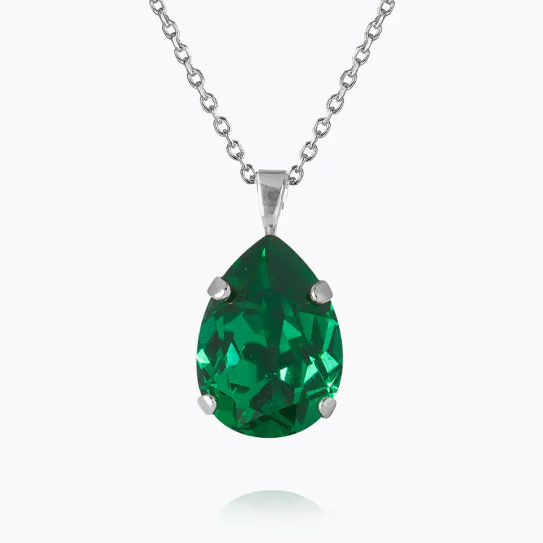 Caroline Svedbom Mini Drop Halsband / Majestic Green (Rhodium)