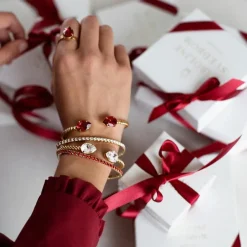 Caroline Svedbom Mini Drop Armband Guld / Scarlet