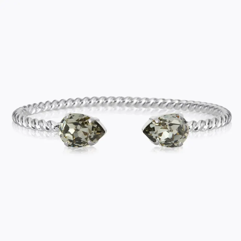 Caroline Svedbom Mini Drop Armband, Black Diamond – Rhodium