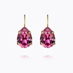 Caroline Svedbom Mini Drop Clasp Örhängen, Dark Rose – Guld