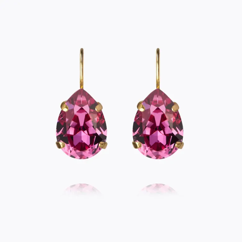 Caroline Svedbom Mini Drop Clasp Örhängen, Dark Rose – Guld
